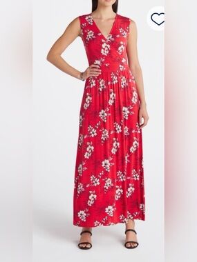 41 Hawthorn DISCONTINUED Red Floral Maxi Dress Size L Worn Twice